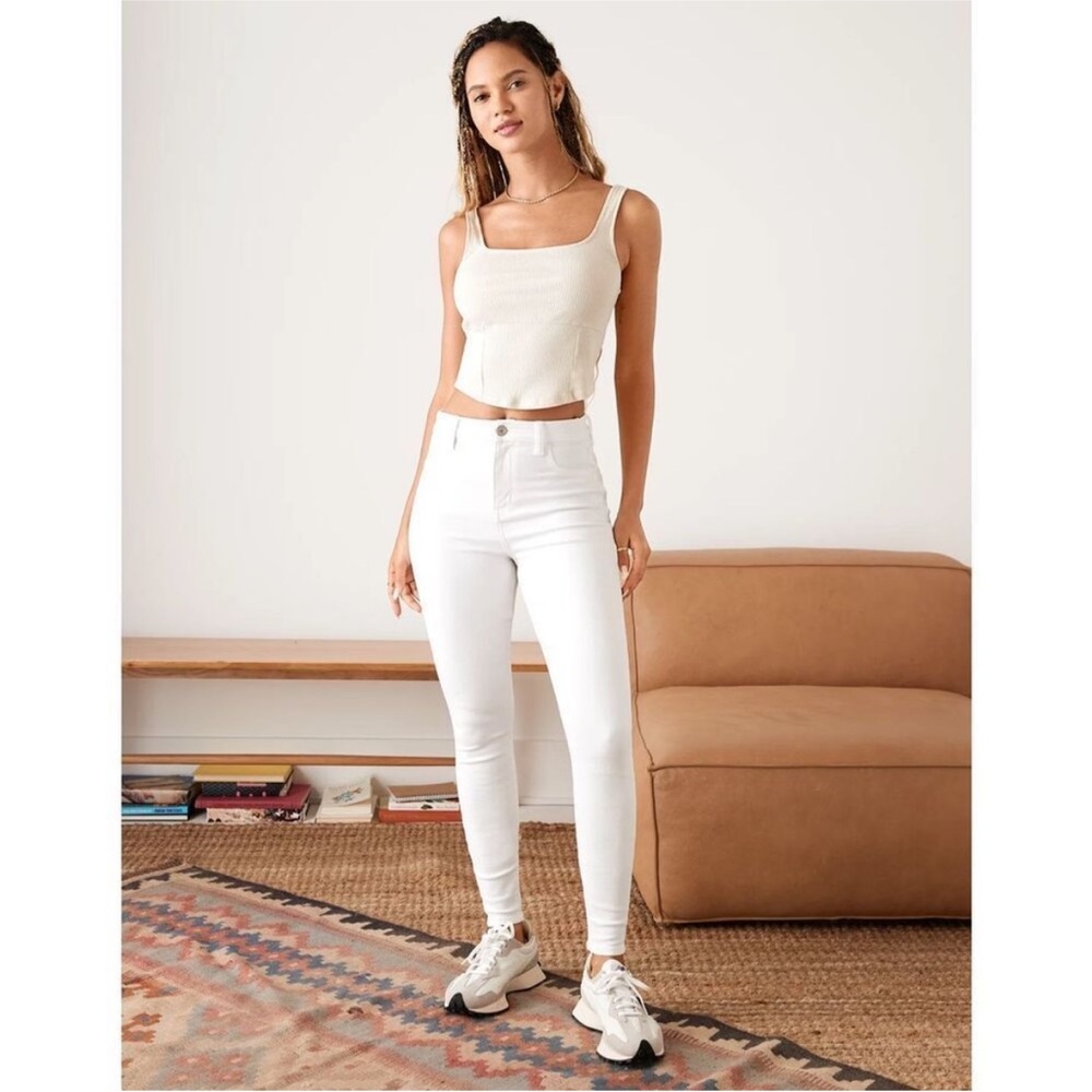 ✨AE Ne(x)t Level Curvy High-Waisted White Sz 8 Jeggings✨